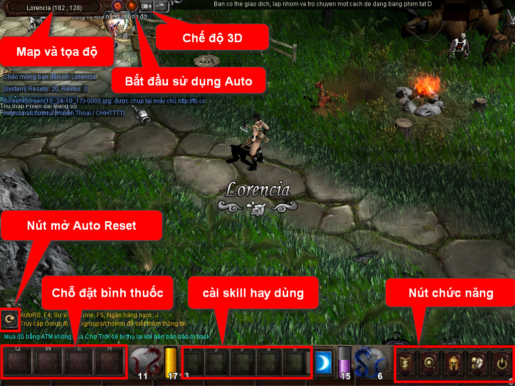 Chức năng chính của Game MU Long Châu Chức năng chính của Game MU Long Châu