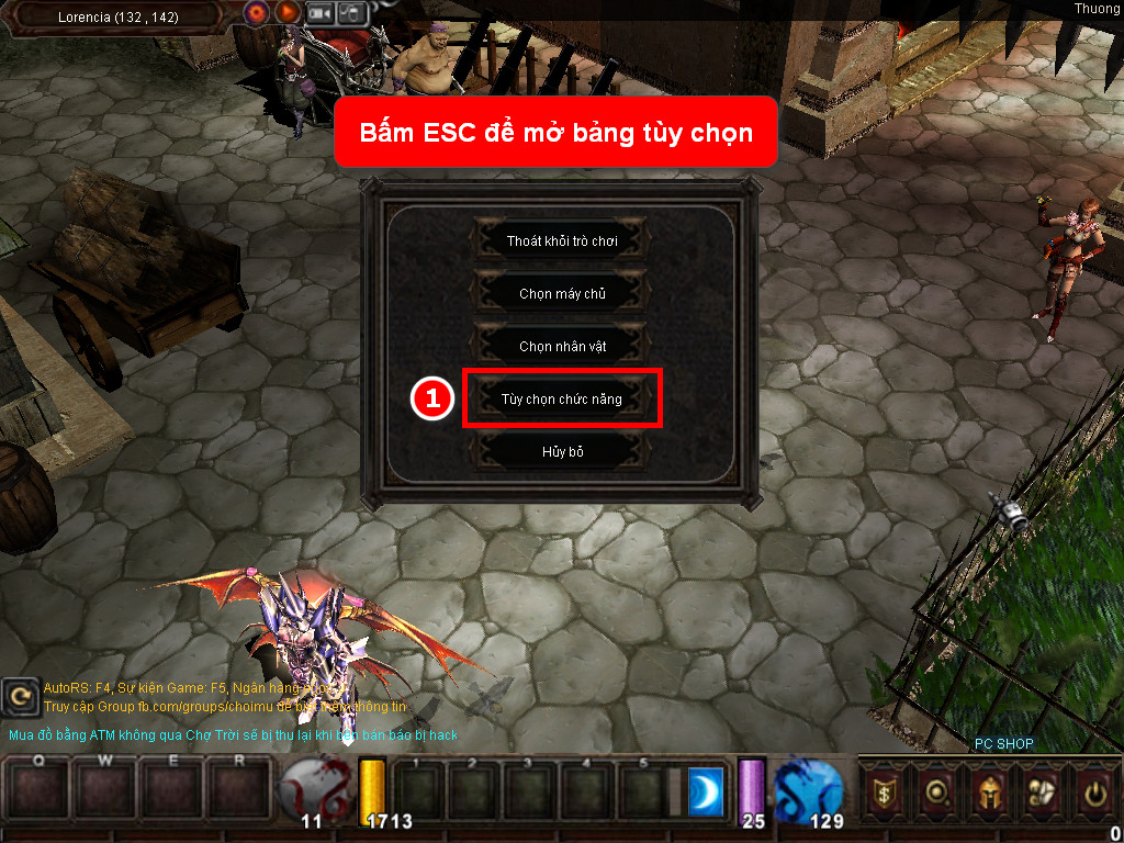 Chức năng chính của Game MU Long Châu Chức năng chính của Game MU Long Châu
