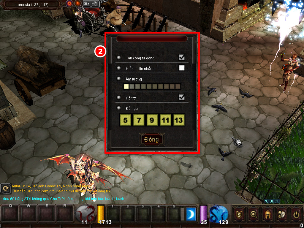 Chức năng chính của Game MU Long Châu Chức năng chính của Game MU Long Châu